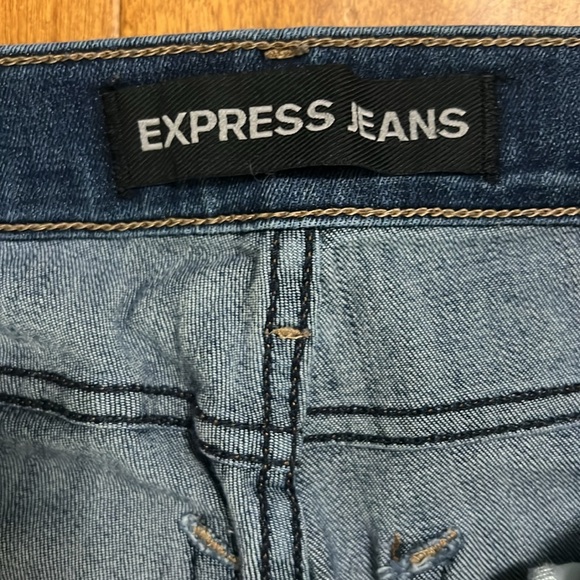 Express Y2K Super Skinny Mid Rise Jeans Size 6R Classic Distressed Casual - Picture 3 of 16